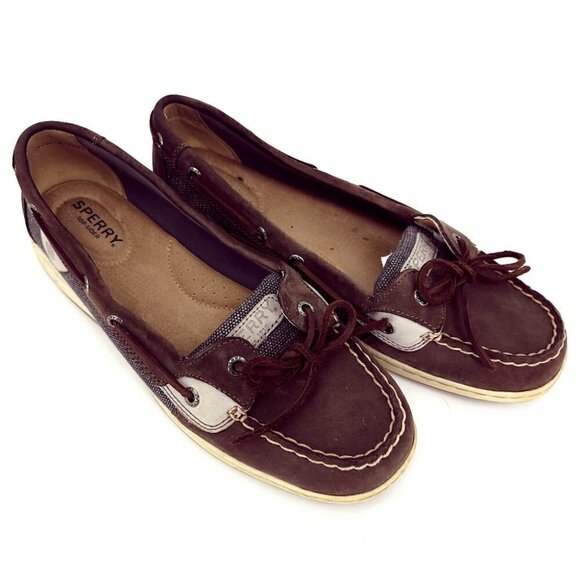 Sperry Women's 10M Angelfish Loafer Lace-Up Nautical Textured Boat Shoes - Picture 2 of 14